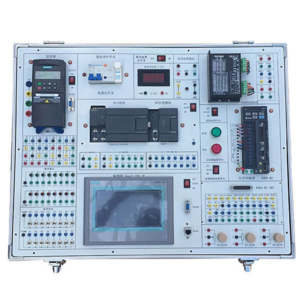 PLC变频器触摸屏实验箱,电气控制综合教具